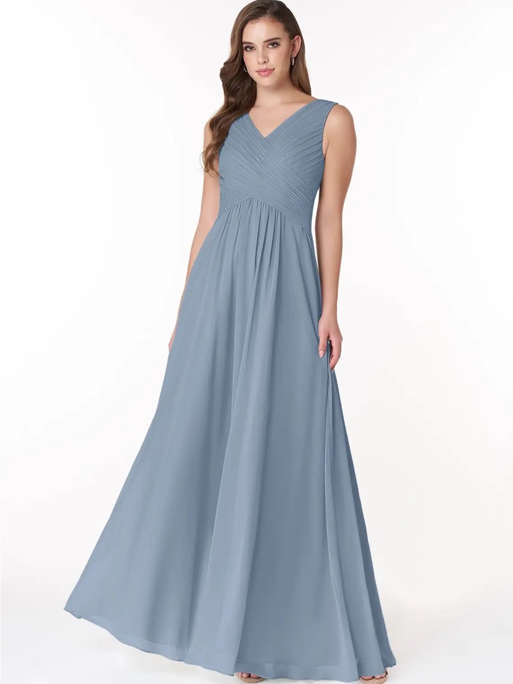 Azazie Flora in Dusty Blue